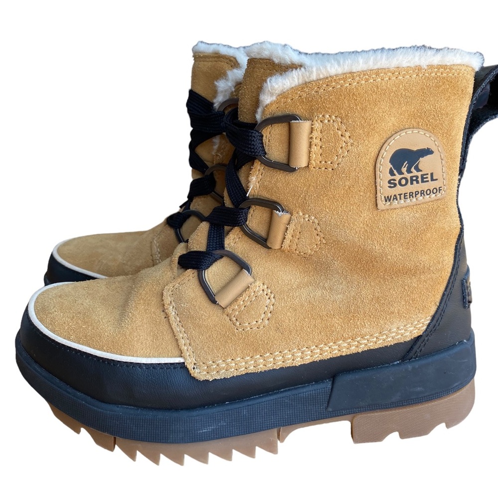 Sorel Torino Parc Tivoli Shearling Winter Boots Tan Leather Women’s 7.5